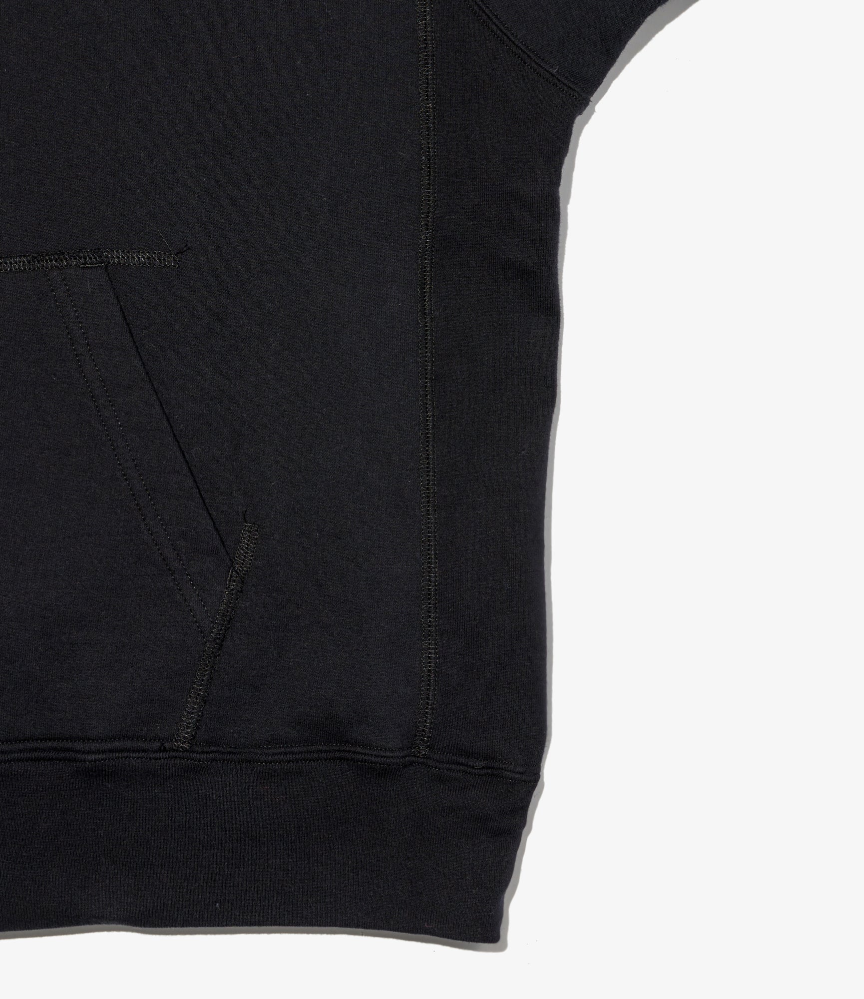 Zip Hoodie Solid - Black Cotton French Terry