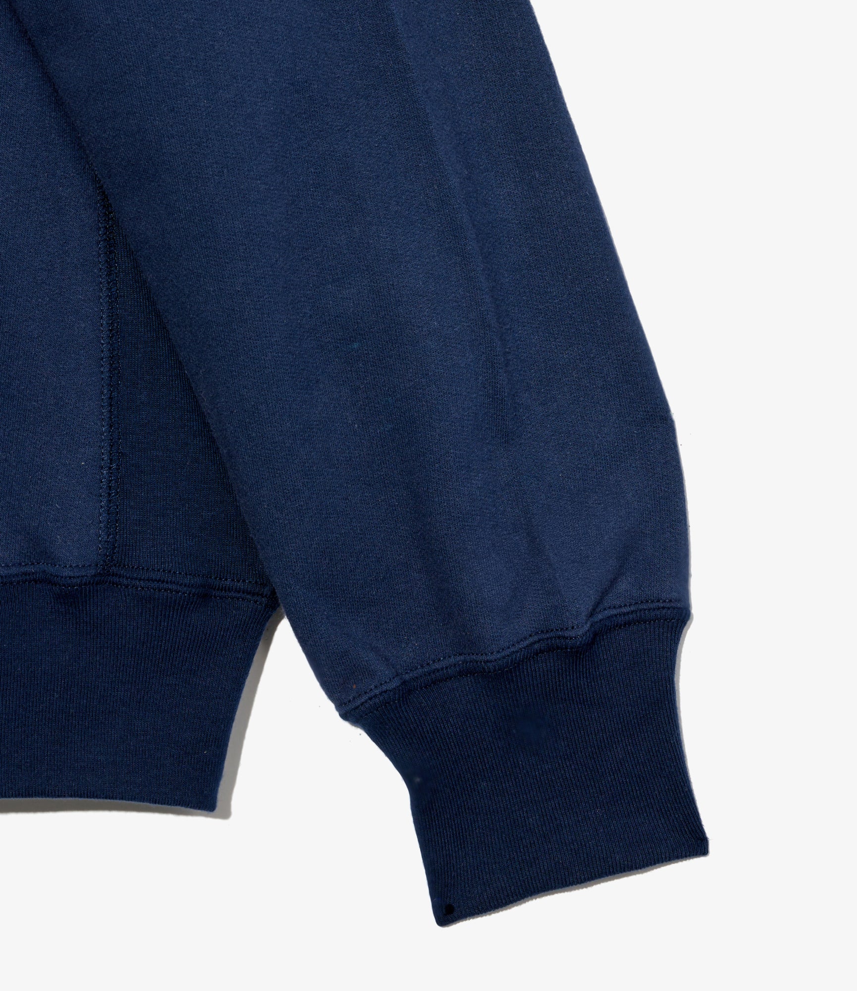 Zip Hoodie Solid - Navy Cotton French Terry