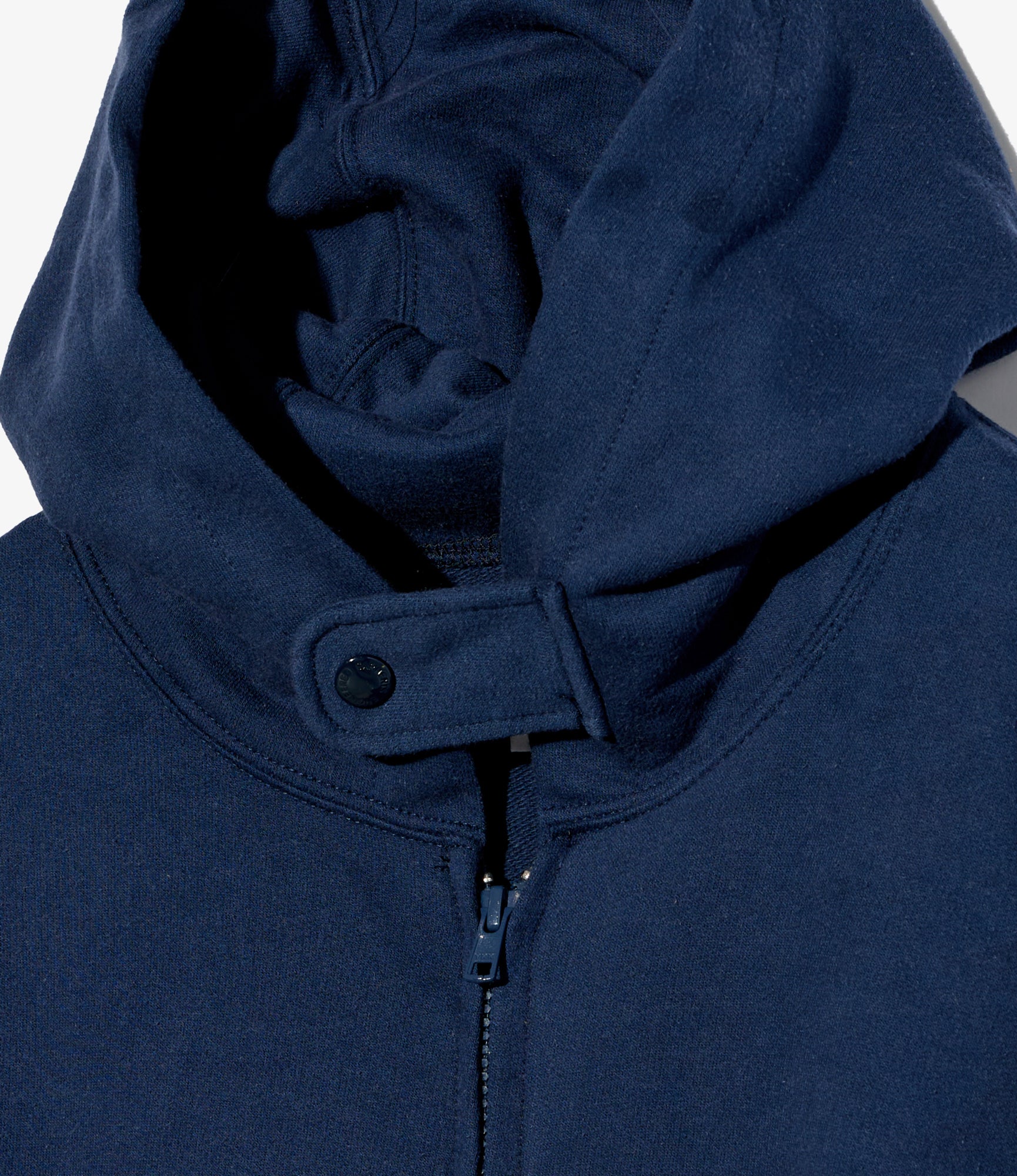 Zip Hoodie Solid - Navy Cotton French Terry