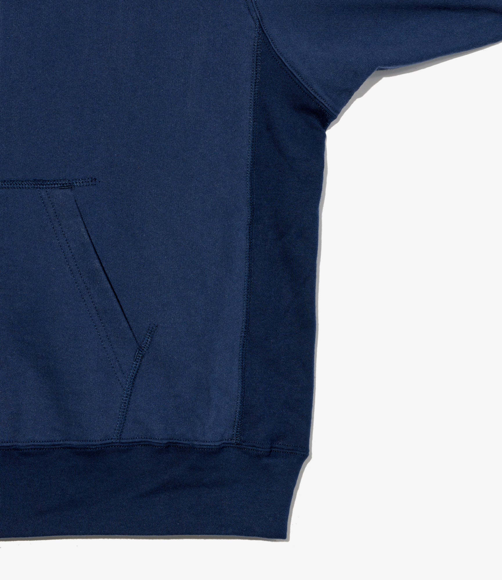 Zip Hoodie Solid - Navy Cotton French Terry