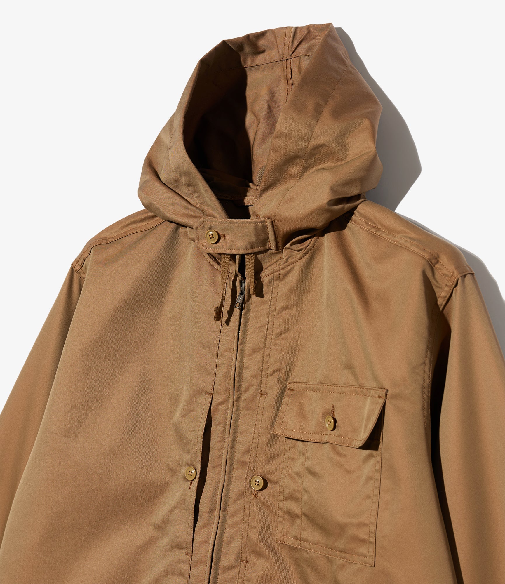 Zip Hooded Shirt - Khaki CP Iridescent Twill