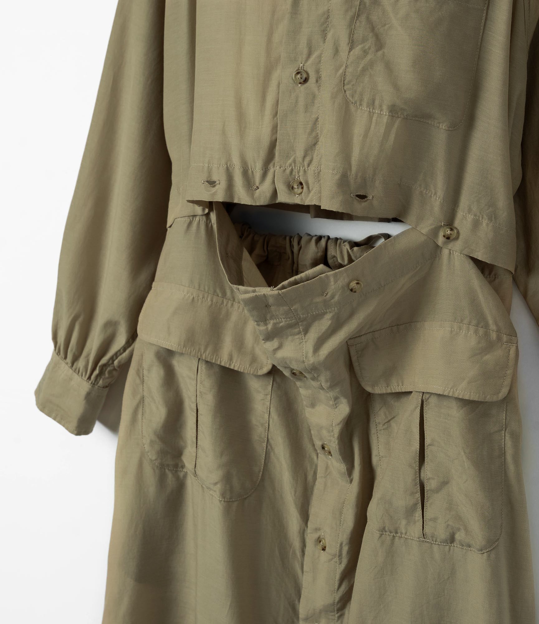 Women's Shifting Dress - Khaki Sheer Cupro