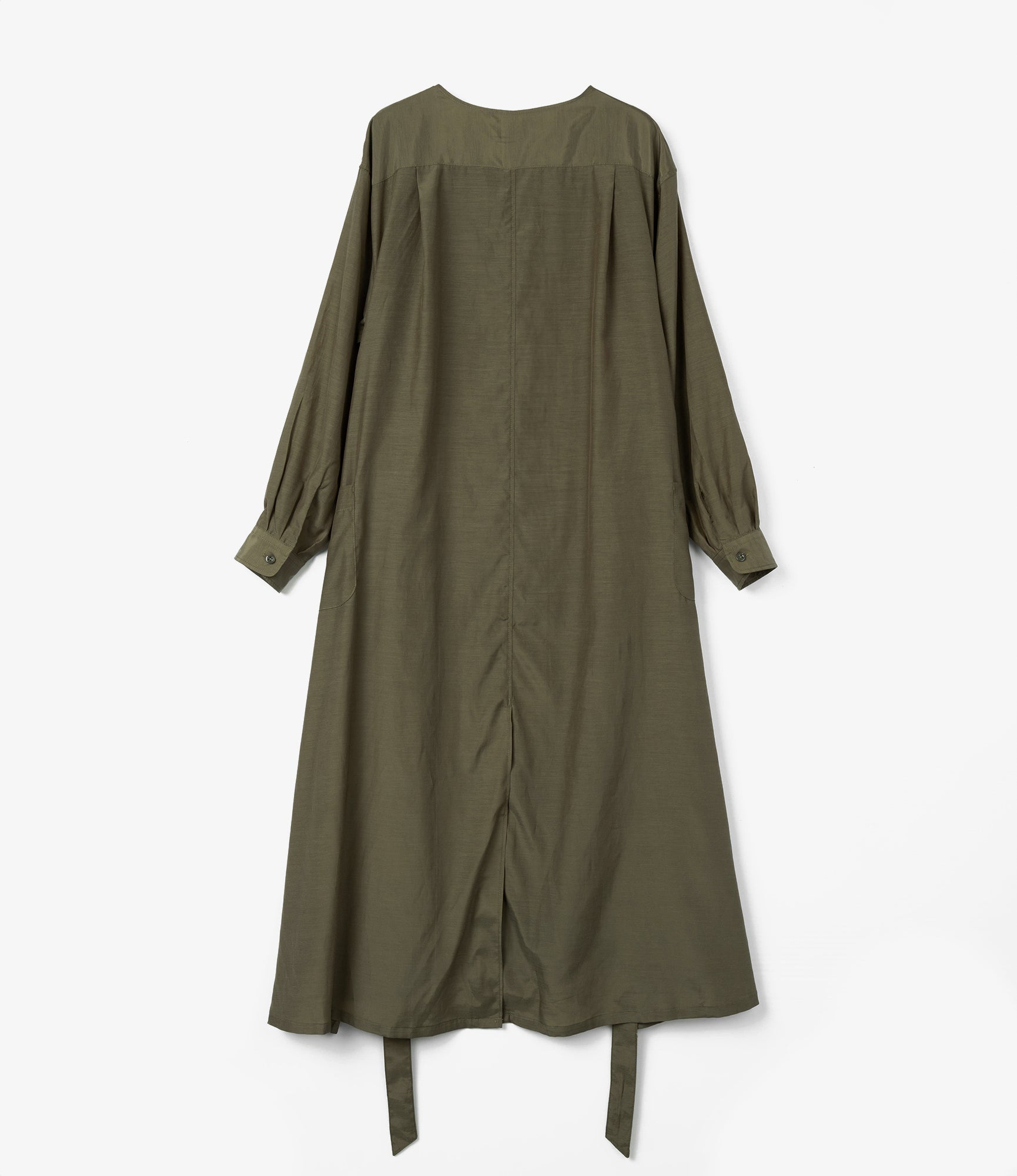 Women's Tie Dress - Olive Sheer Cupro