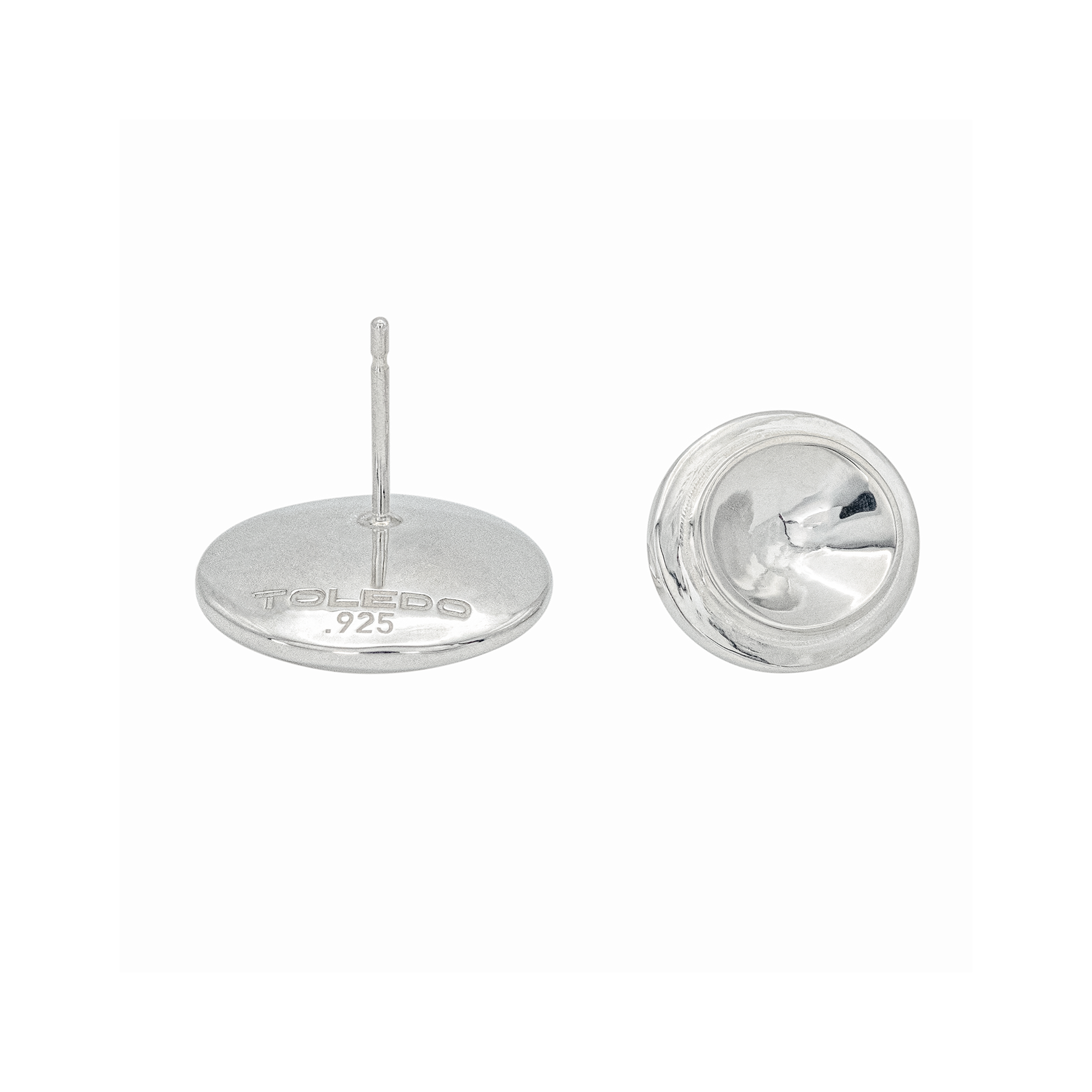 Dish Mini Earrings in sterling silver, handcrafted earrings by TOLEDO Los Angeles, available now ready to ship
