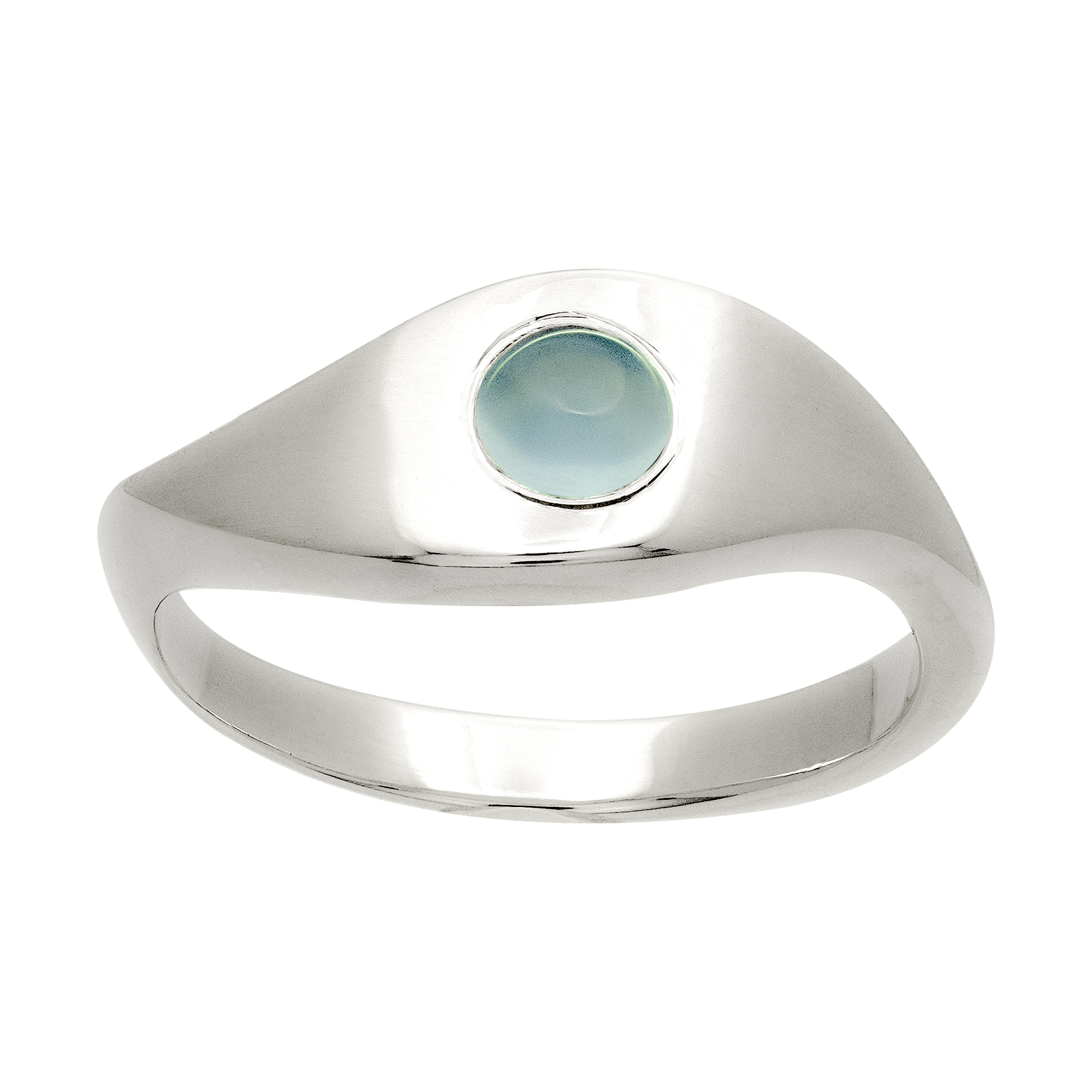 Hurricane Ring with blue chalcedony in sterling silver, architectural statement ring by TOLEDO Los Angeles
