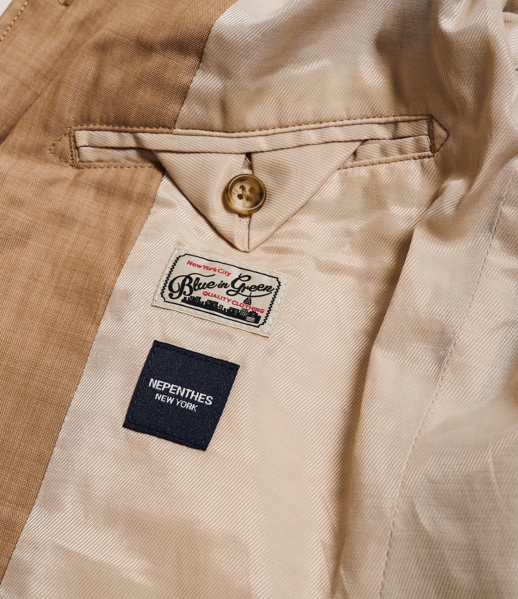 Andover Jacket for NNY + Blue in Green - Khaki Tropical Wool