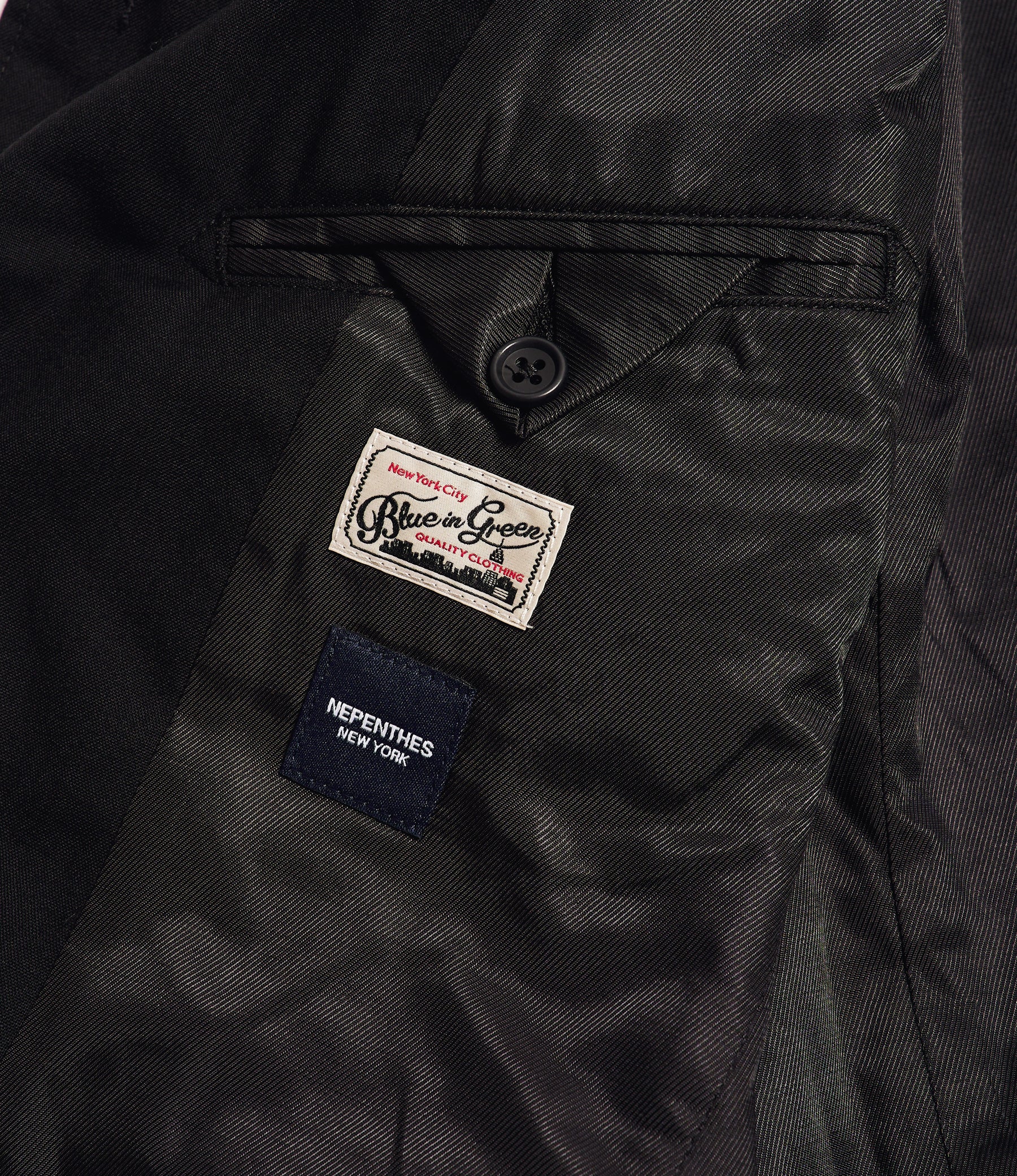 Andover Jacket for NNY + Blue in Green - Black Tropical Wool