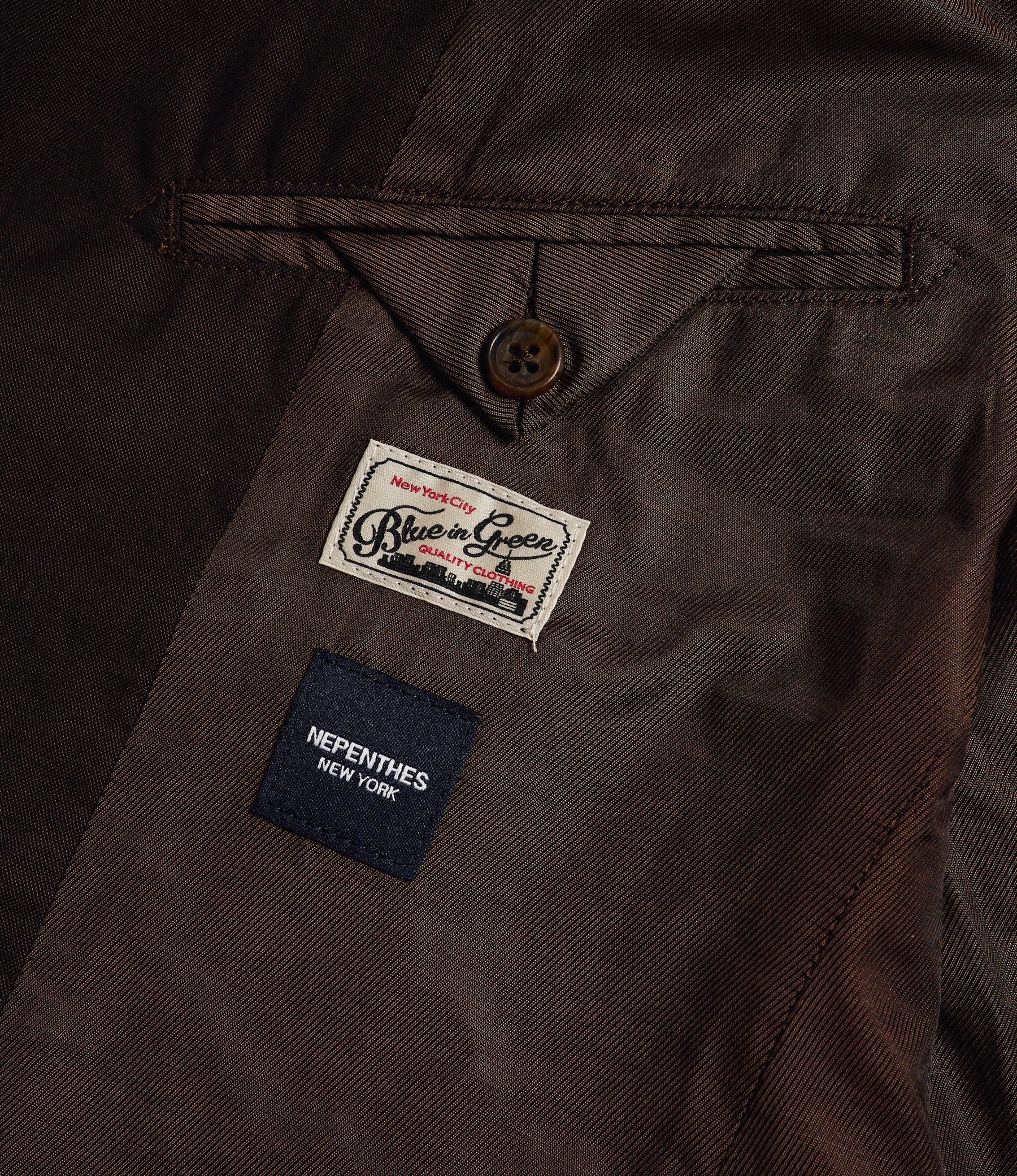 Andover Jacket for NNY + Blue in Green - Dk. Brown Tropical Wool