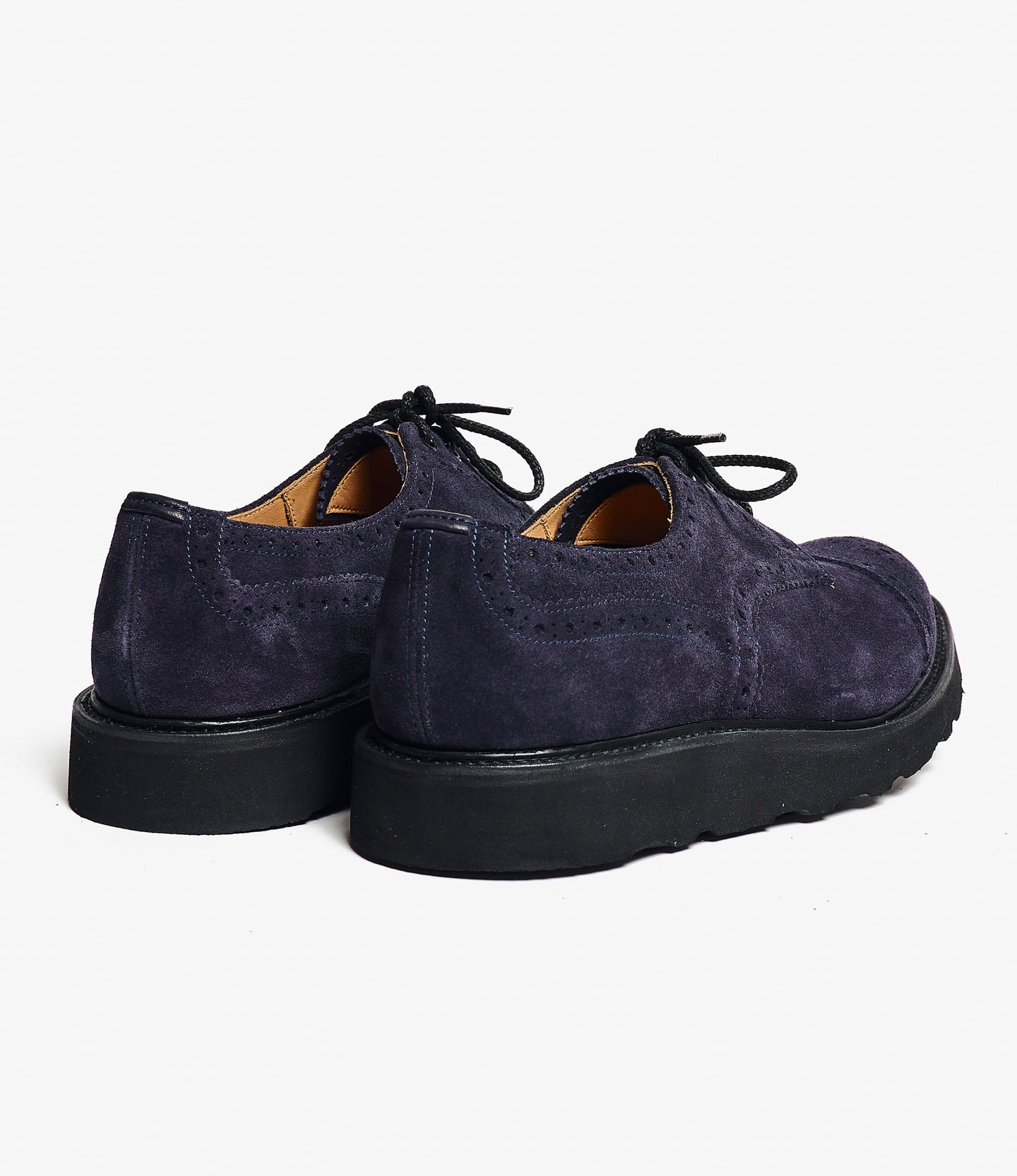 Engineered Garments x Tricker's Asymmetric Gibson - Dk. Navy Suede Morflex
