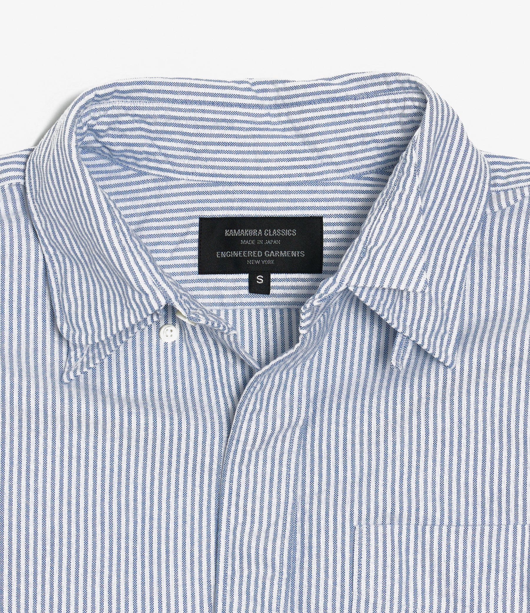 Engineered Garments x Kamakura Classics - Four Collar Shirt - Stripe Oxford