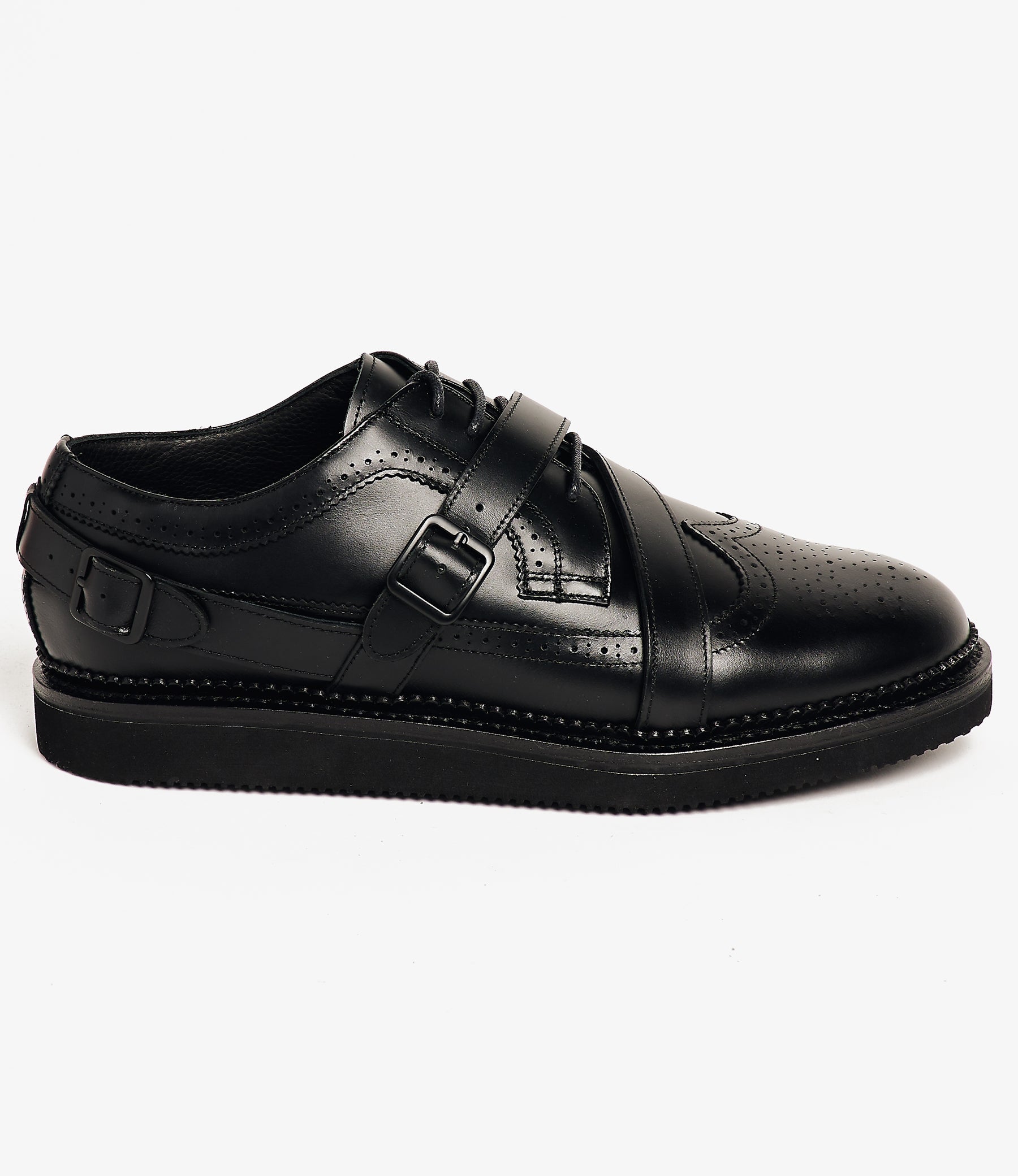 EG x Suicoke - Strap Wingtip Shoes - Black