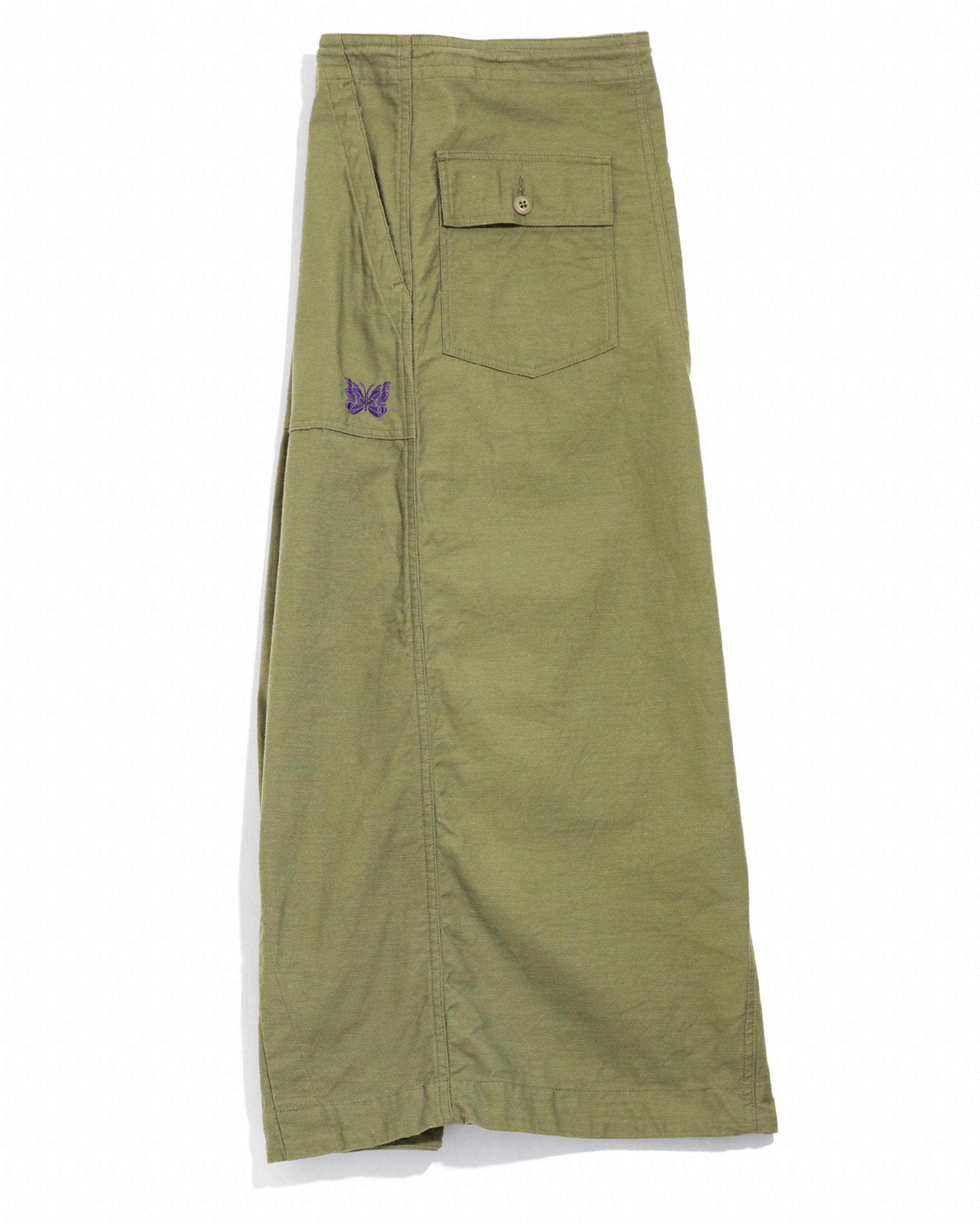 Women's String Fatigue Skirt - Olive - Reversed Sateen