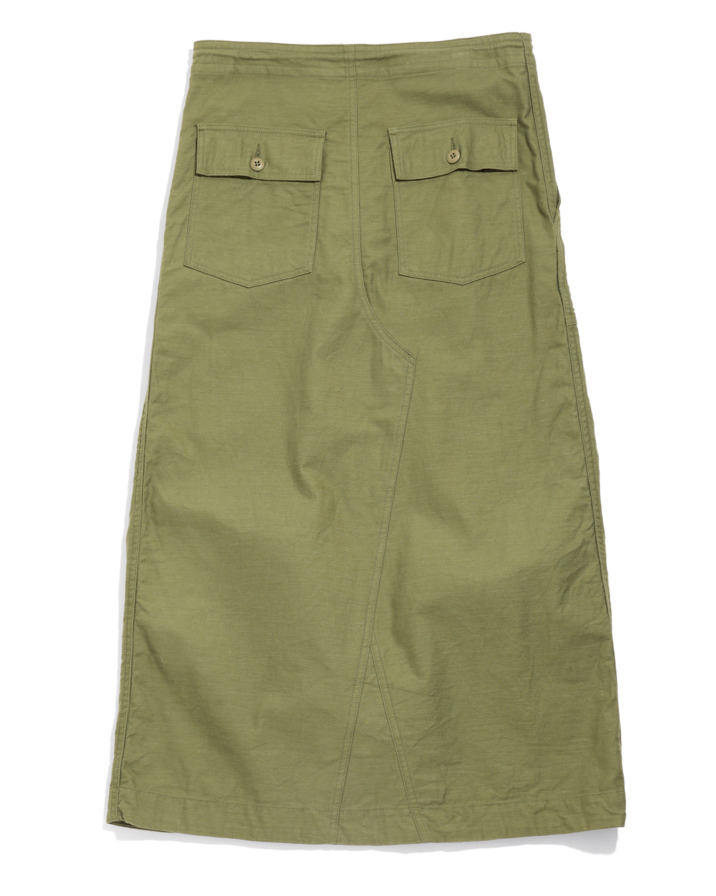 Women's String Fatigue Skirt - Olive - Reversed Sateen
