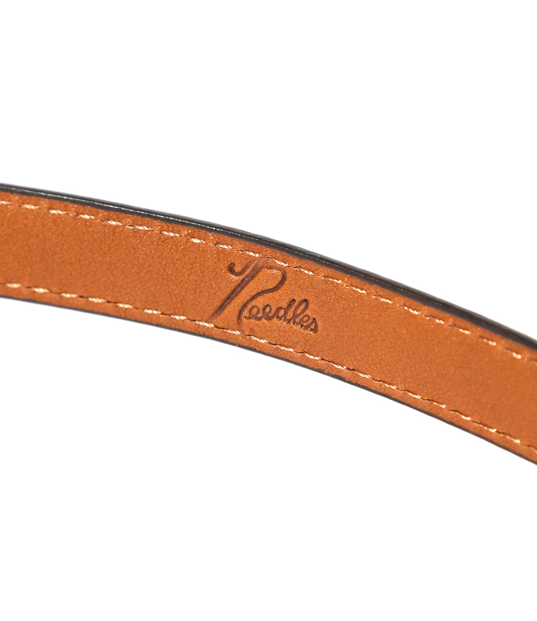 Peace Buckle Narrow Belt - Brown - Steer Lthr.