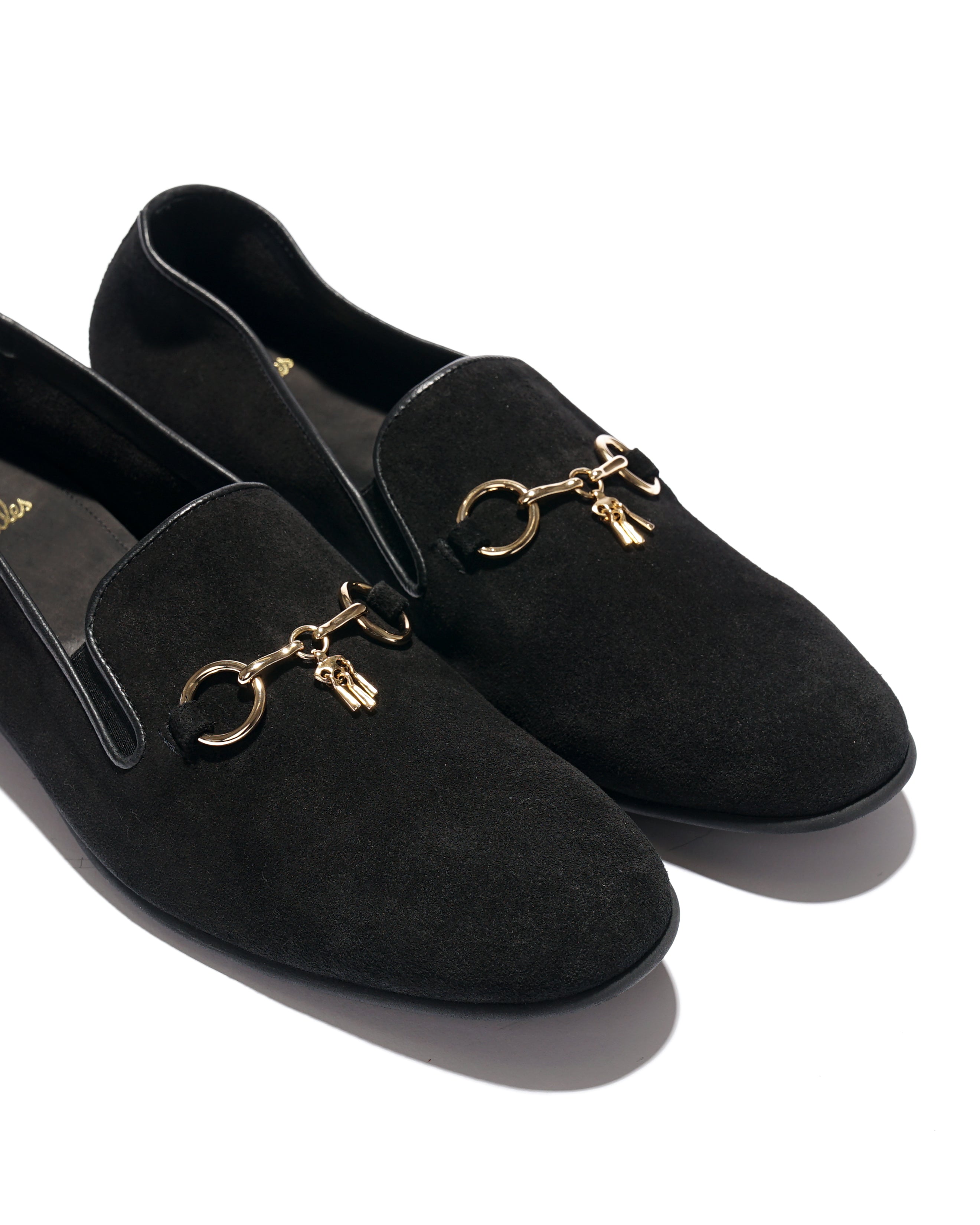 Tassel Bit Unlined Slip-on - Roughout - Black