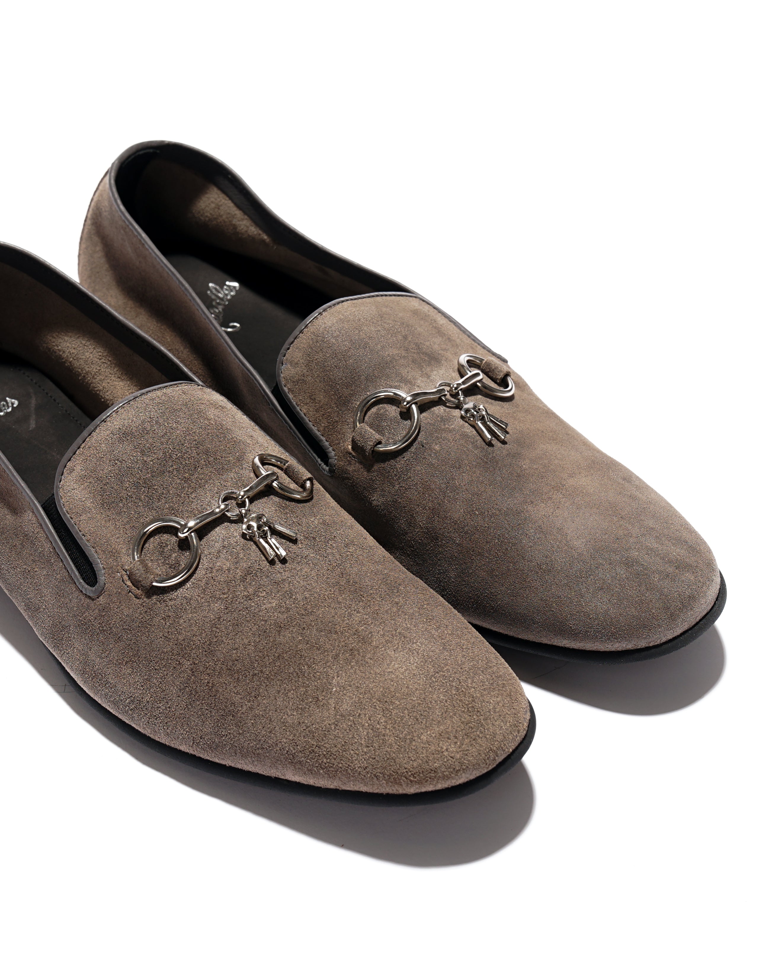 Tassel Bit Unlined Slip-on - Roughout - Taupe