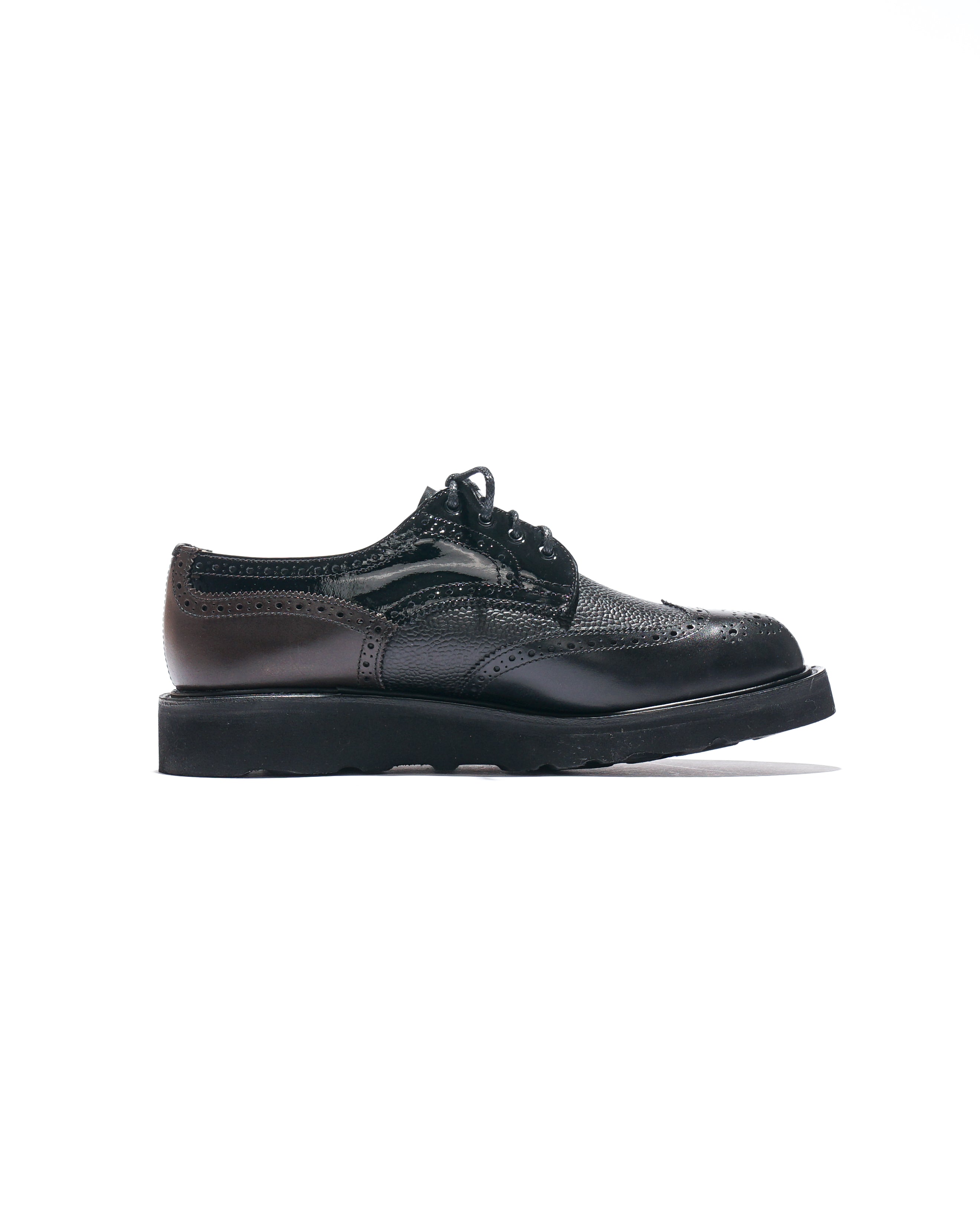 EG x Tricker's - Women's Brogue Shoe - Black - Multi Tone - Morflex Sole