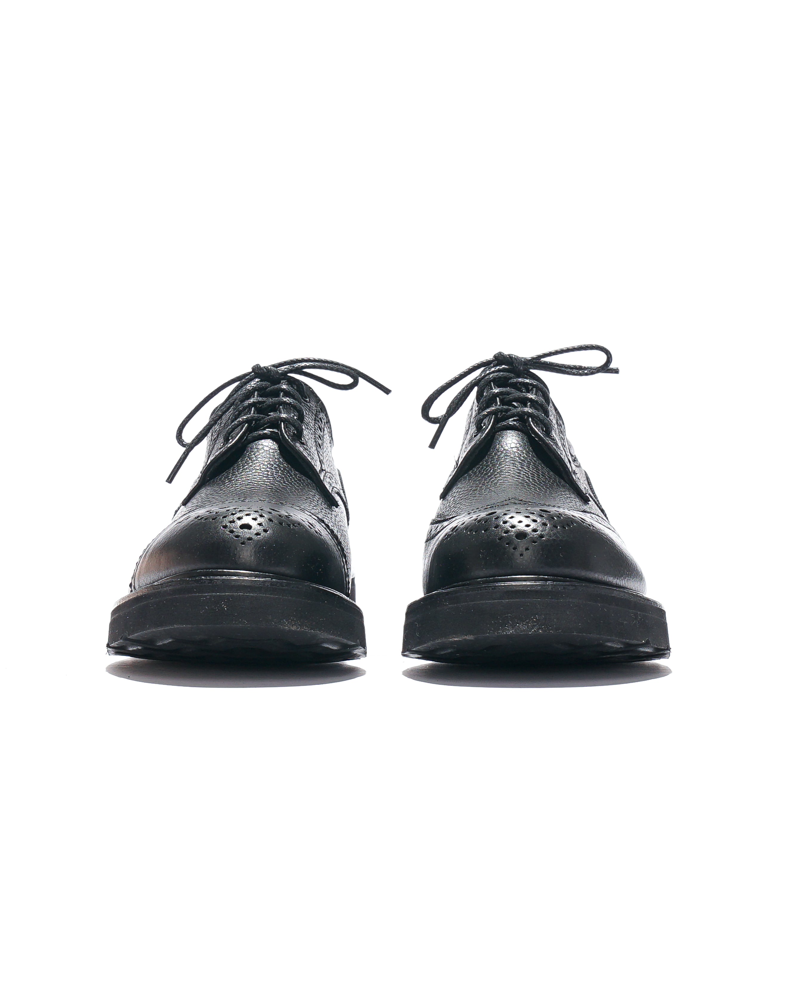 Engineered Garments x Tricker's Asymmetric Gibson - Black Scotch Grain Morflex