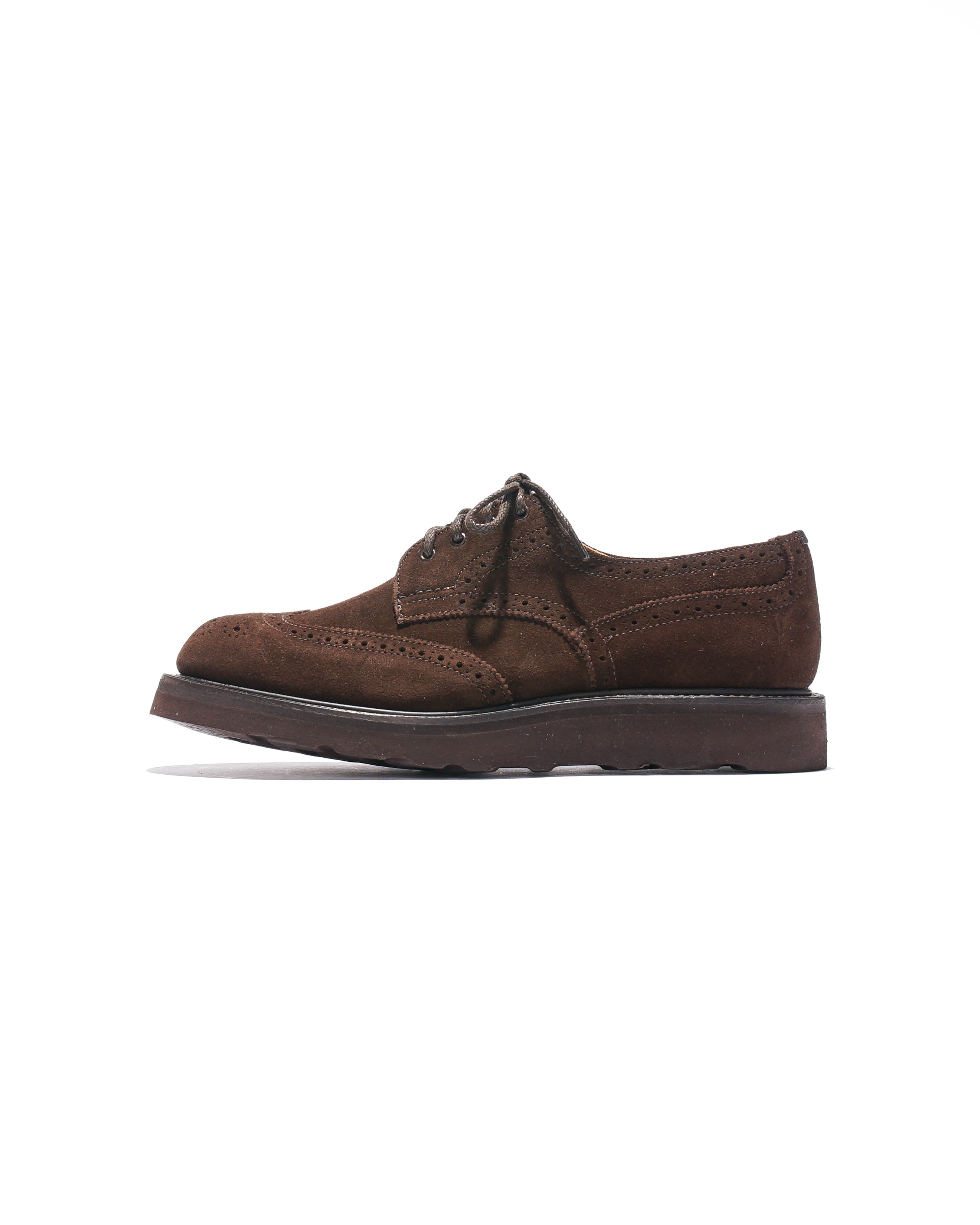 Engineered Garments x Tricker's Asymmetric Gibson - Brown Suede Morflex